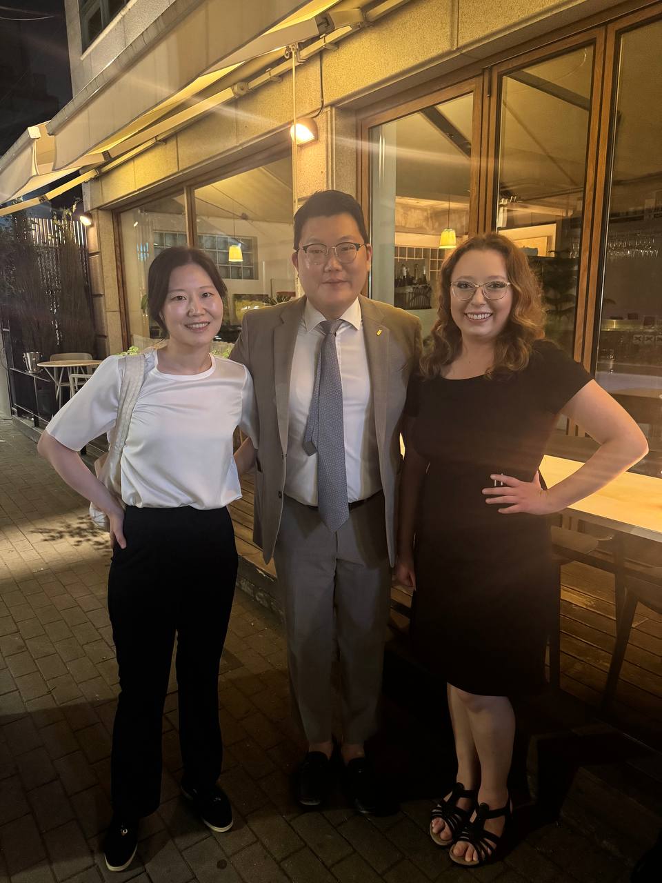 Korean Dental Association staff member Sooyoun Kim (left), Korean Dental Association Director of International Affairs Dr. Bongchun Hur and CDA President Dr. Jillian Stacey.
